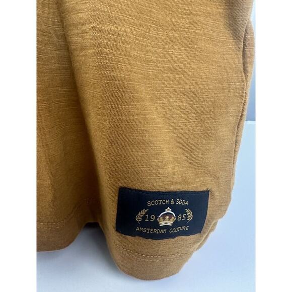 Scotch & Soda Men’s Short Sleeve Polo Shirt Large Golden Rust Yellow Brown - Picture 7 of 10